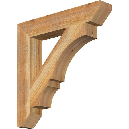 Balboa Slat Rough Sawn Bracket, Western Red Cedar, 4"W x 24"D x 24"H